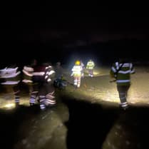 Firefighters save woman from mud