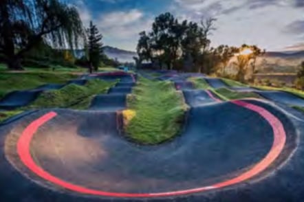 A pump track for mountain bikers