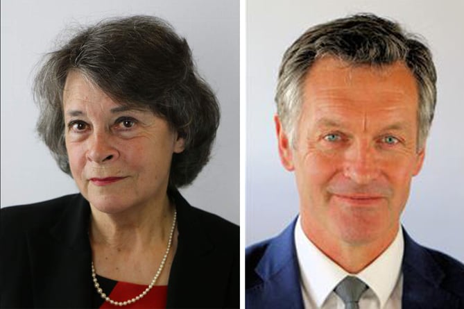 Council leader Rosemarie Harris and Powys Conservatives leader Aled Davies