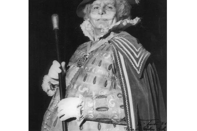 Sir Geraint Evans is pictured here as Falstaff, his most famous role