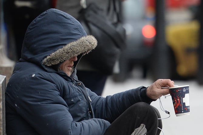 File photo dated 16/01/20 of a homeless person in Victoria, London. The proportion of people suffering from the worst forms of homelessness in Scotland is about half as high as in England, campaigners have claimed. Issue date: Wednesday September 29, 2021.