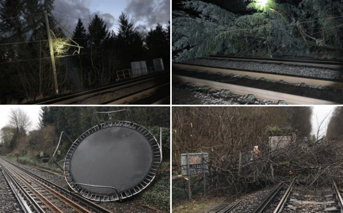 Storm Eunic damage accross Wales.