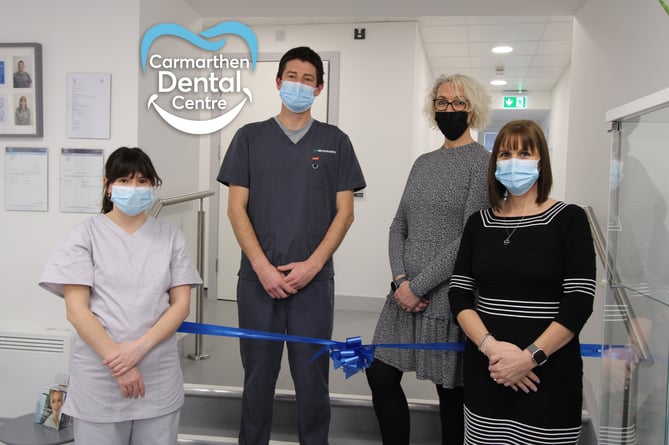 Carmarthen Dental Centre Team (Left to Right) - Svetlana Williams, Dr Oliver Badham, Erica Day, Pamela Jones
