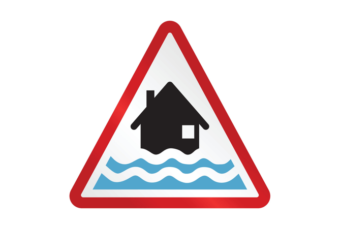 Flood warning icon.