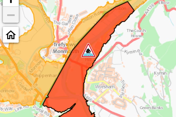 Flood warning in Monmouth (February 22).