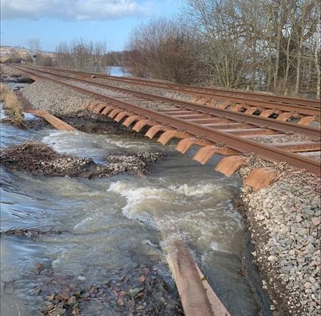Damage to Cambrian train line after Storm Eunice, Storm Franklin and Storm Dudley