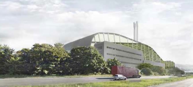 A computer simulation of the proposed incinerator off the A31 near Alton