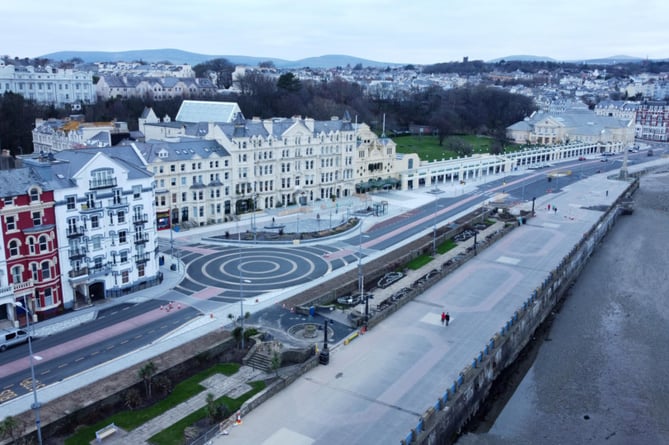 Aerial photograph of Douglas Promenade. Photograph by Callum Staley (Aerial Mann Multimedia)