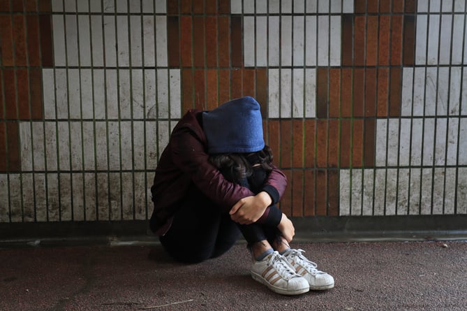 PICTURE POSED BY MODEL of a teenage girl showing signs of mental health issues. PA Photo. Picture date: Sunday February 2, 2020. Photo credit should read: Gareth Fuller/PA Wire