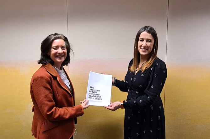 Health Minster Eluned Morgan and MS for Mid and West Wales Jane Dodds.