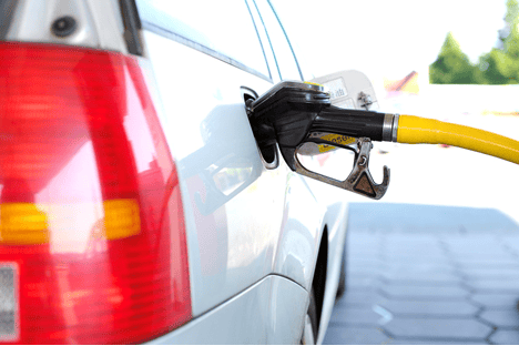 A car being fuelled up