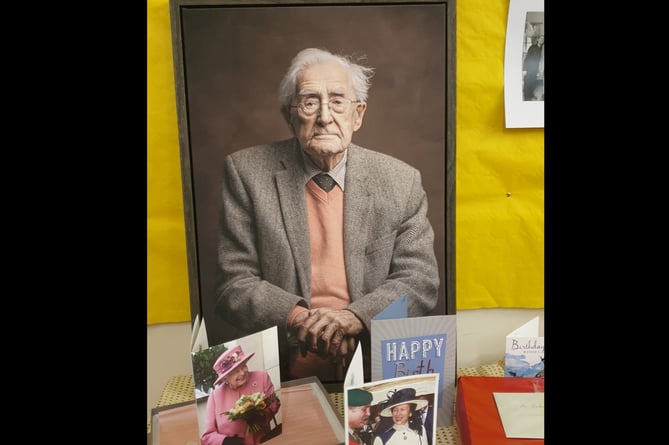 The evocative, prize winning 100th birthday portrait of John Gwynne by prize winning Talgarth photo photographer Kath Evans