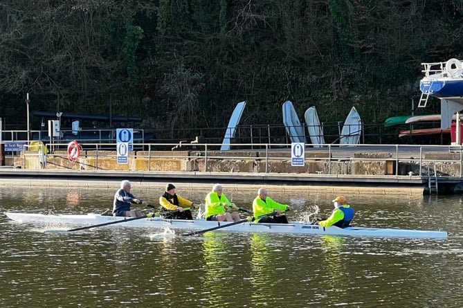 The Dart Totnes Men’s Veteran coxed four.