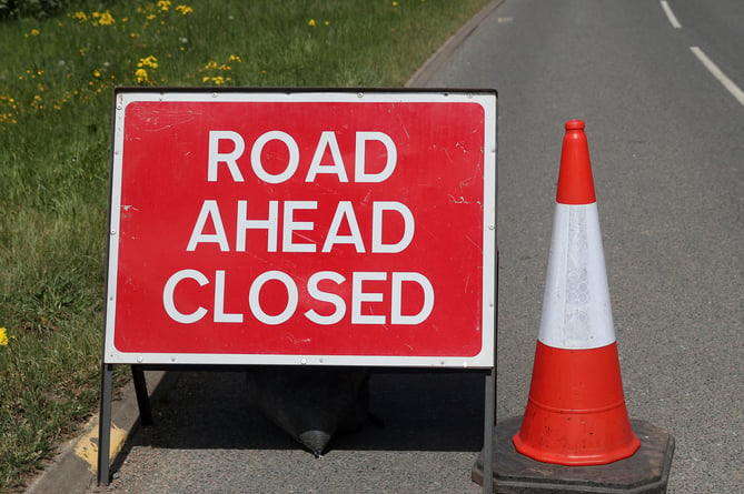 Road Closed signs. Tuesday May 12th 2020