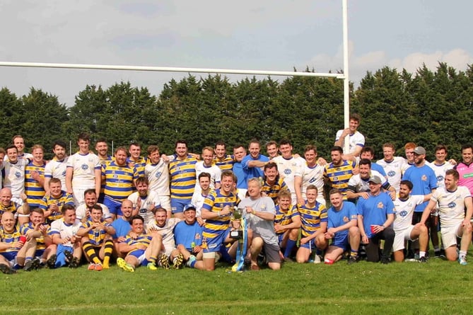 Both squads gather at the end of a pulsating match Picture: Gareth Roberts