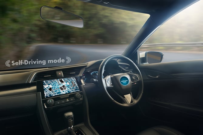 Inside a self-drive vehicle