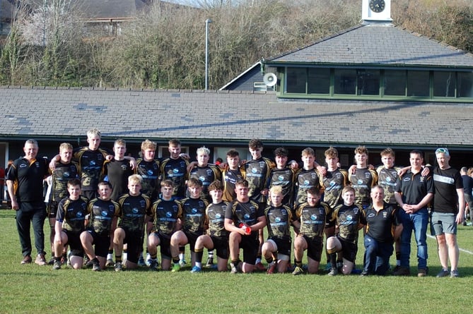 The Builth Wells youth squad pictured after their semi-final victory against Penarth at Parc de Pugh