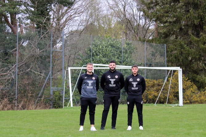 Whitehill & Bordon FC co-founders at The Daly Ground (left to right) George McGarry, Tylan Borachan, Daniel Zubiena