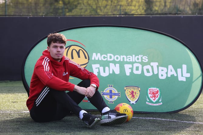 Neco Williams, who has family links with Porthmadog, at a McDonald’s Fun Football session