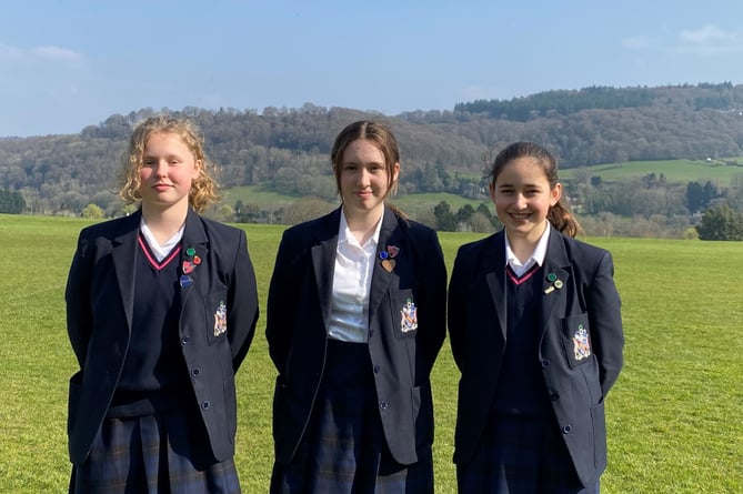Sophie Williams (left) Meghan Ridyard and Jessica Law (right) have been selected for Wales Under-13s girls.