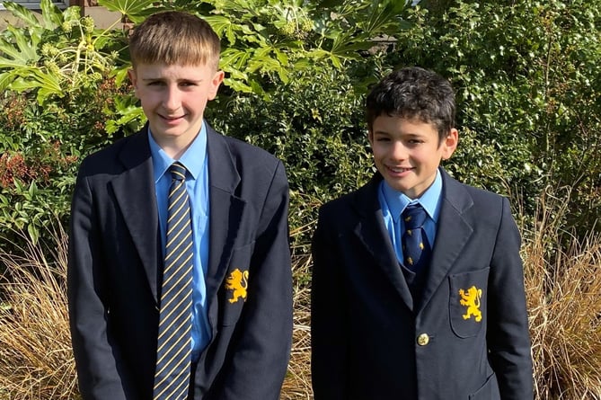 Year 8 pupils, from left: Olly Jones and Leo Ling.