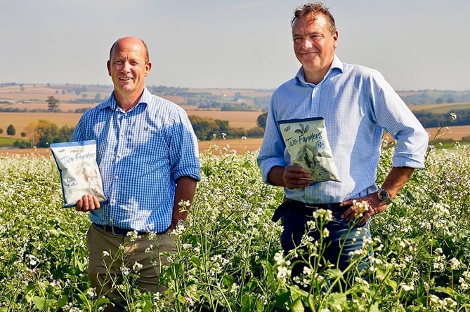 Mark Green left with Two Farmers Crisps co-founder Sean Mason