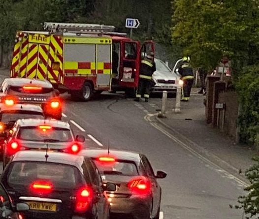 Fire engine involved in crash