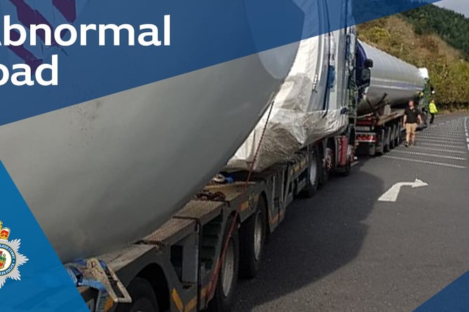 Police have warned drivers to expect some delays due to the transportation of “an abnormal load”