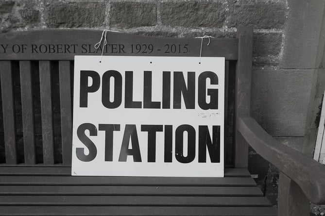 Polling station sign