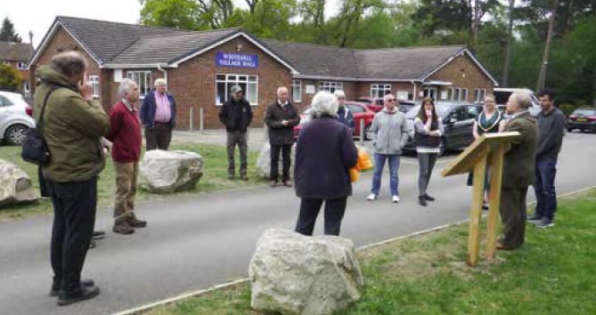 Unveiling of new barrow information boards in Whitehill.
