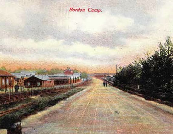 Postcard picture of Bordon army camp.