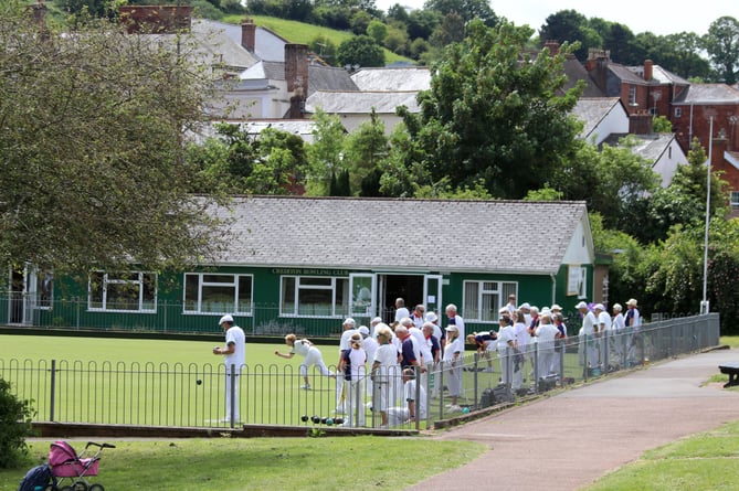 Bowlers in action at Crediton Bowling Club. AQ 1557