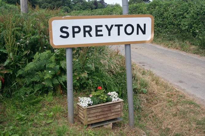 Spreyton sign.