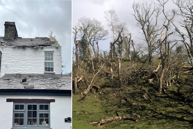A tornado last month damaged a farmhouse in Pennal