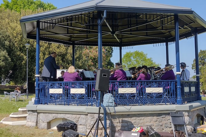Okehampton Excelsior Silver Band christened the newly refurbished bandstand in Courtenay Park with a performance on Sunday, May 8