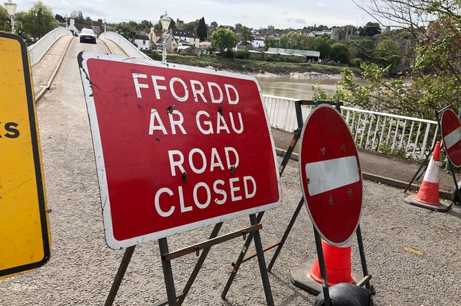Road closure sign