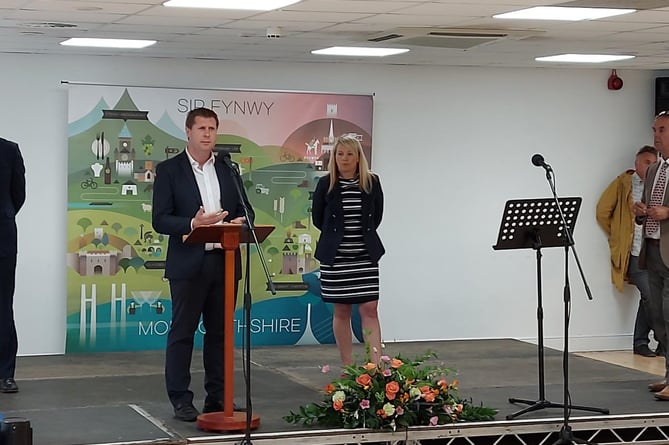 Richard John and Jayne McKenna at the count on Friday - pic Jon Davies
