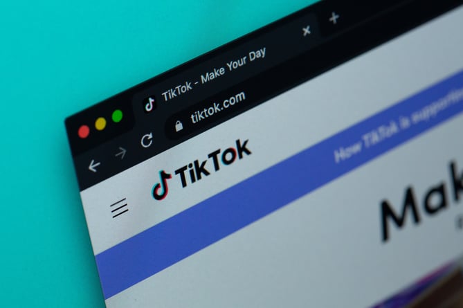 TikTok desktop homepage