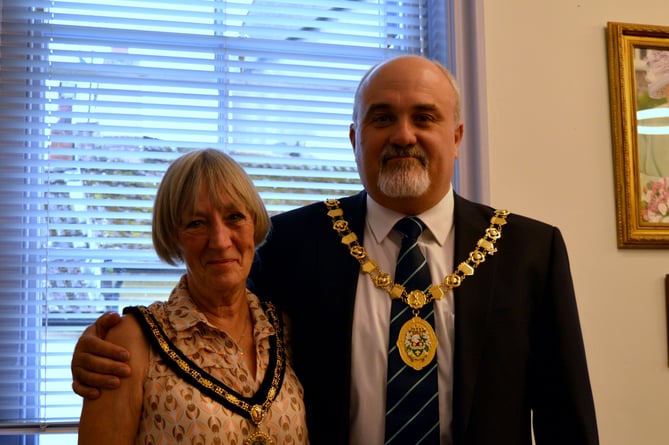 A photo of Mayor of Ross-on-Wye Ed O’Driscoll with his consort Lynn O’Driscoll.