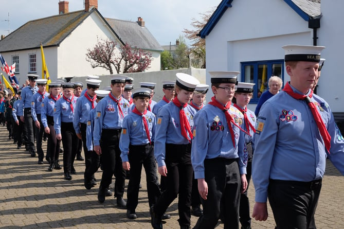 Sea Scouts on parade in Williton
