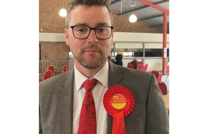 Cllr Matthew Dorrance at the count