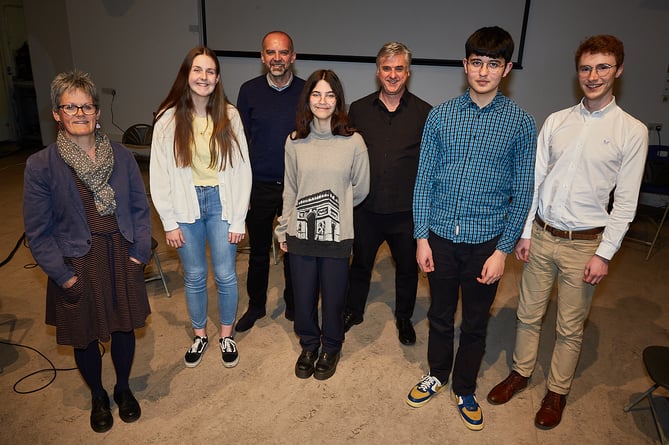 The MRF festival featured impressive new compositions for film animation ‘Spring’. Pictured are, left to right: Beccy Read, founder trustee; Ellen Laughton, MRF young composer; Pande Shahov, composer mentor; Naomi Dragomir, MRF young composer; Simon Speare, composer mentor; Daniel Jurado Hosino, MRF young composer; Dan Keen, composer in residence