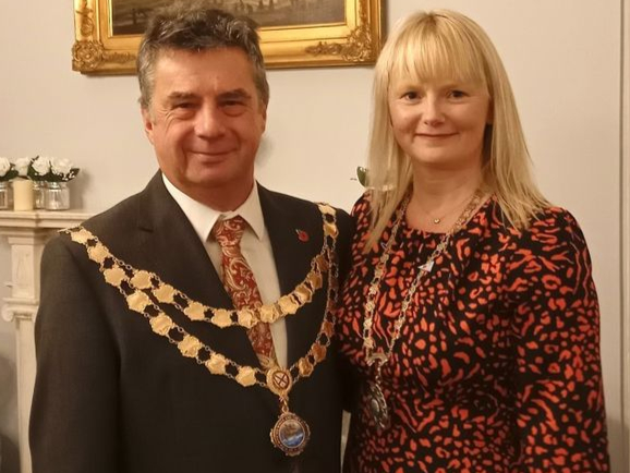 Teignmouth Mayor Cllr Peter Williams and his wife, Cllr Cate Williams.
