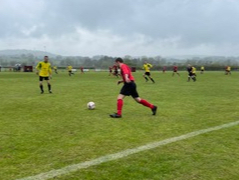 Talgarth Town Veterans on the attack in the second half.