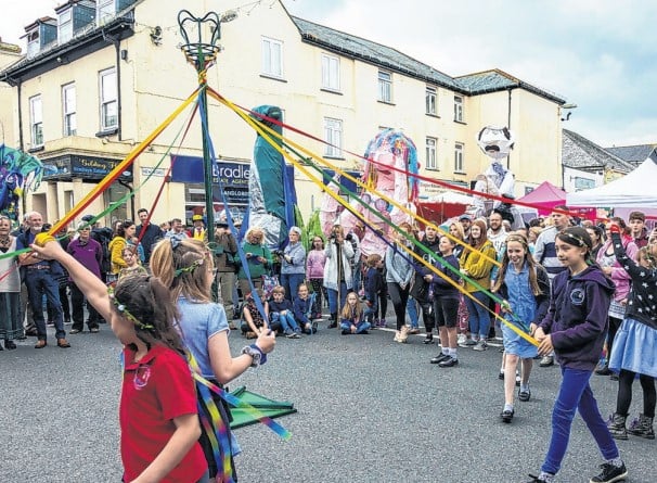 Maypole dancing at a past Callington MayFest