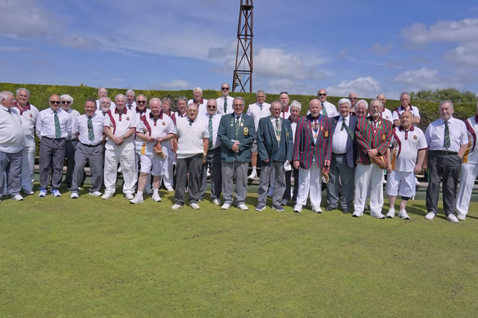 Prattens Bowls Club hosted a match between teams representing the Somerset Bowls Association.