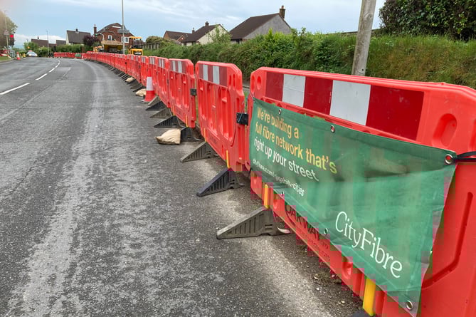 Roadworks in Woolwell
