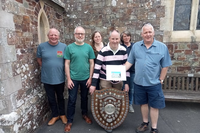 The winning Down St Mary team, from left, Andy Cleave (Tenor), Gary Quick (Second), Jenny Sparling (Third), Ian Fielding (Treble), Ali Waterson (Fourth) and Bob Robinson (Fifth).
