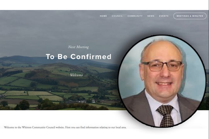The Whitton Community Council homepage  with Clive Pinney inset over the top