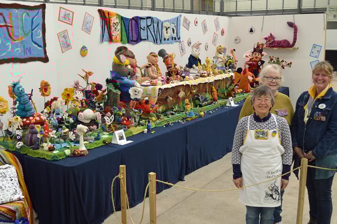 The Alice in Wonderwool exhibition and creators Janna Turner, Kathy Smart and Alex Johnstone